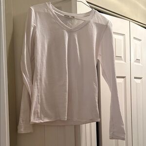 Active Basic White Long Sleeve Tee